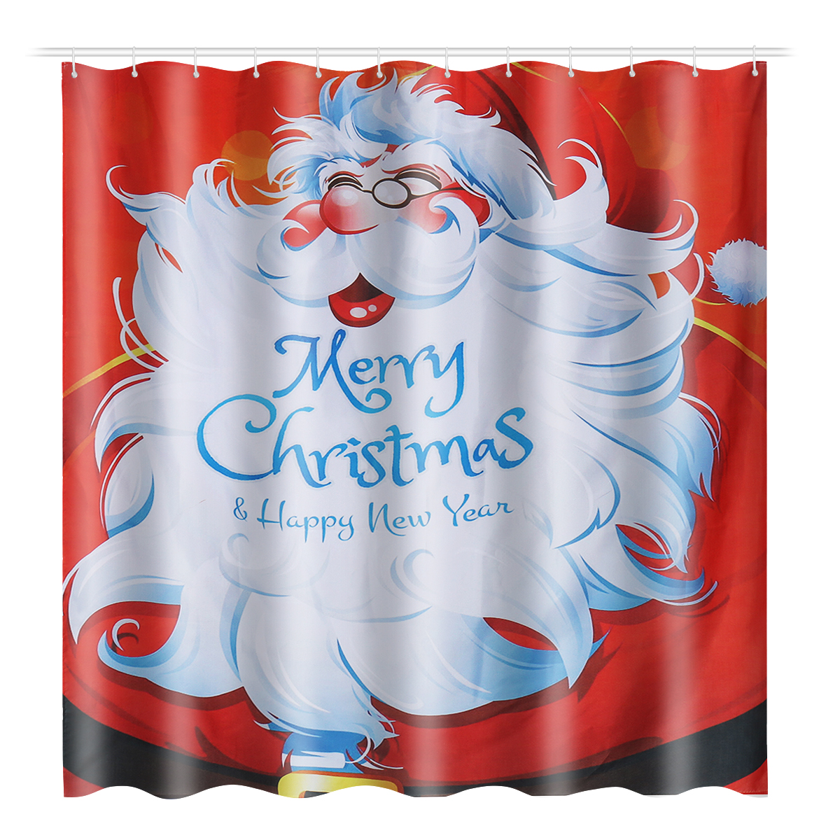 Santa-Claus-Christmas-Shower-Curtain-Waterproof-Polyester-Fabric-Bath-Curtain-Set-1914742-10