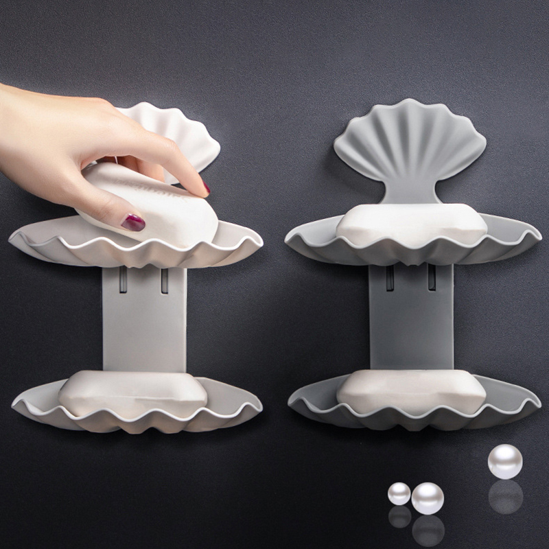 Shell-Shaped-Soap-Box-Dish-Double-Layer-Drain-Essential-Oil-Soap-Boxes-Punch-free-Bathroom-Shelf-Toi-1741397-5