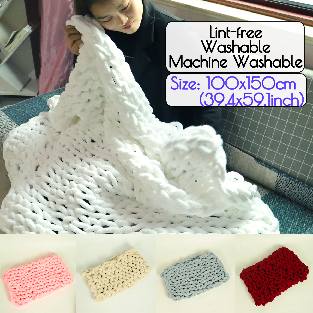100x150cm-Handmade-Knitted-Blanket-Cotton-Soft-Washable-Lint-free-Throw-Blankets-1422186-1