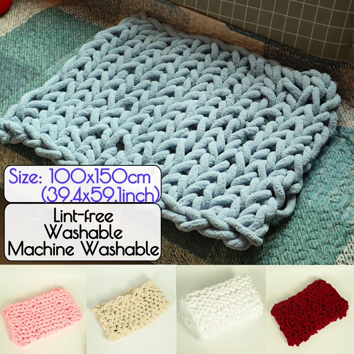 100x150cm-Handmade-Knitted-Blanket-Cotton-Soft-Washable-Lint-free-Throw-Blankets-1422186-10