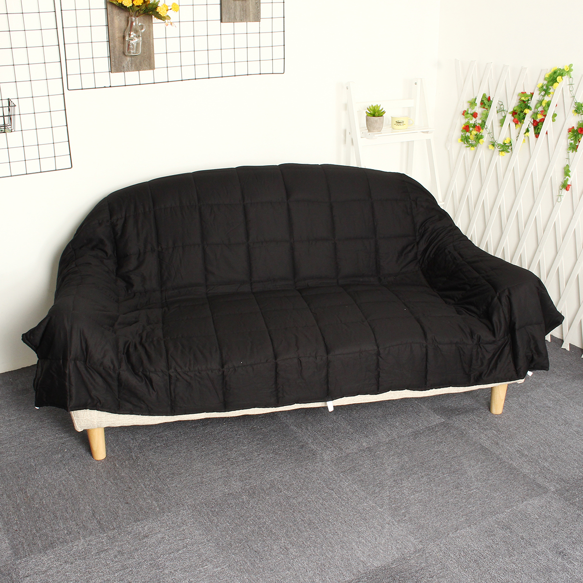 120x180CM-Black-Grey-Weighted-Blanket-Cotton-79115kg-Heavy-Sensory-Relax-Blankets-1349466-8