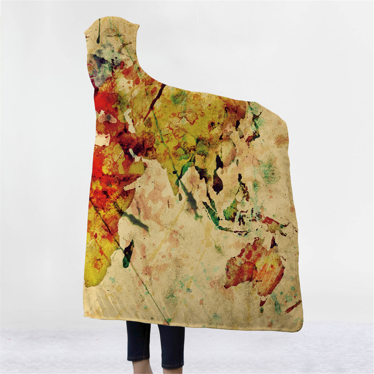 150200cm-3D-Digital-Printing-World-Map-Adult-Hooded-Blanket-Wearable-Durable-Blankets-1373095-1