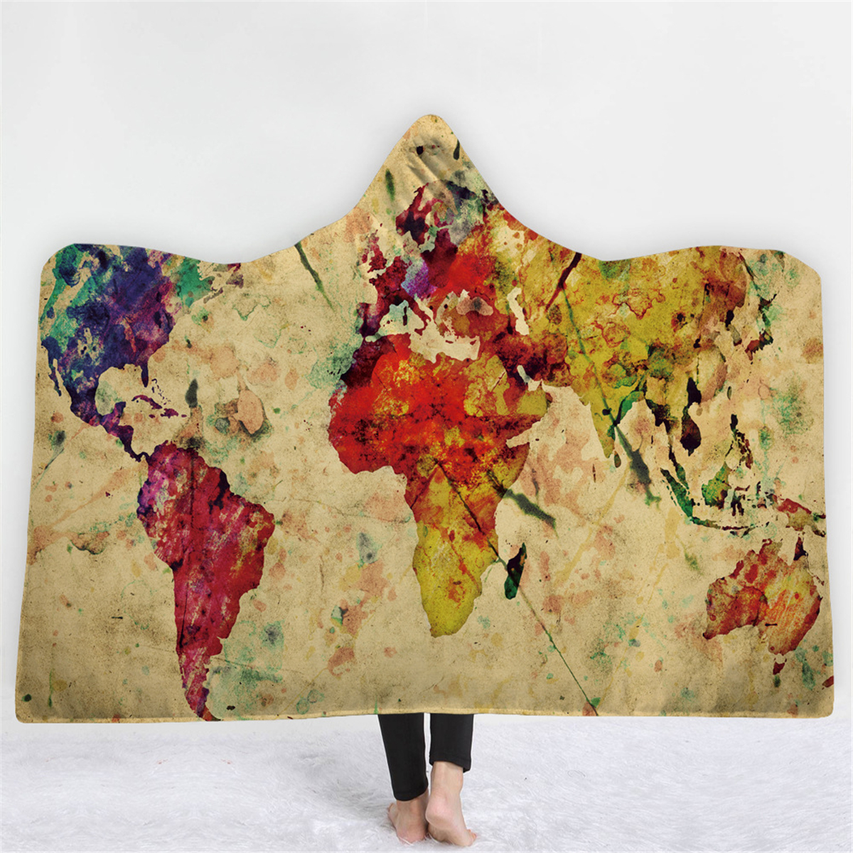 150200cm-3D-Digital-Printing-World-Map-Adult-Hooded-Blanket-Wearable-Durable-Blankets-1373095-2