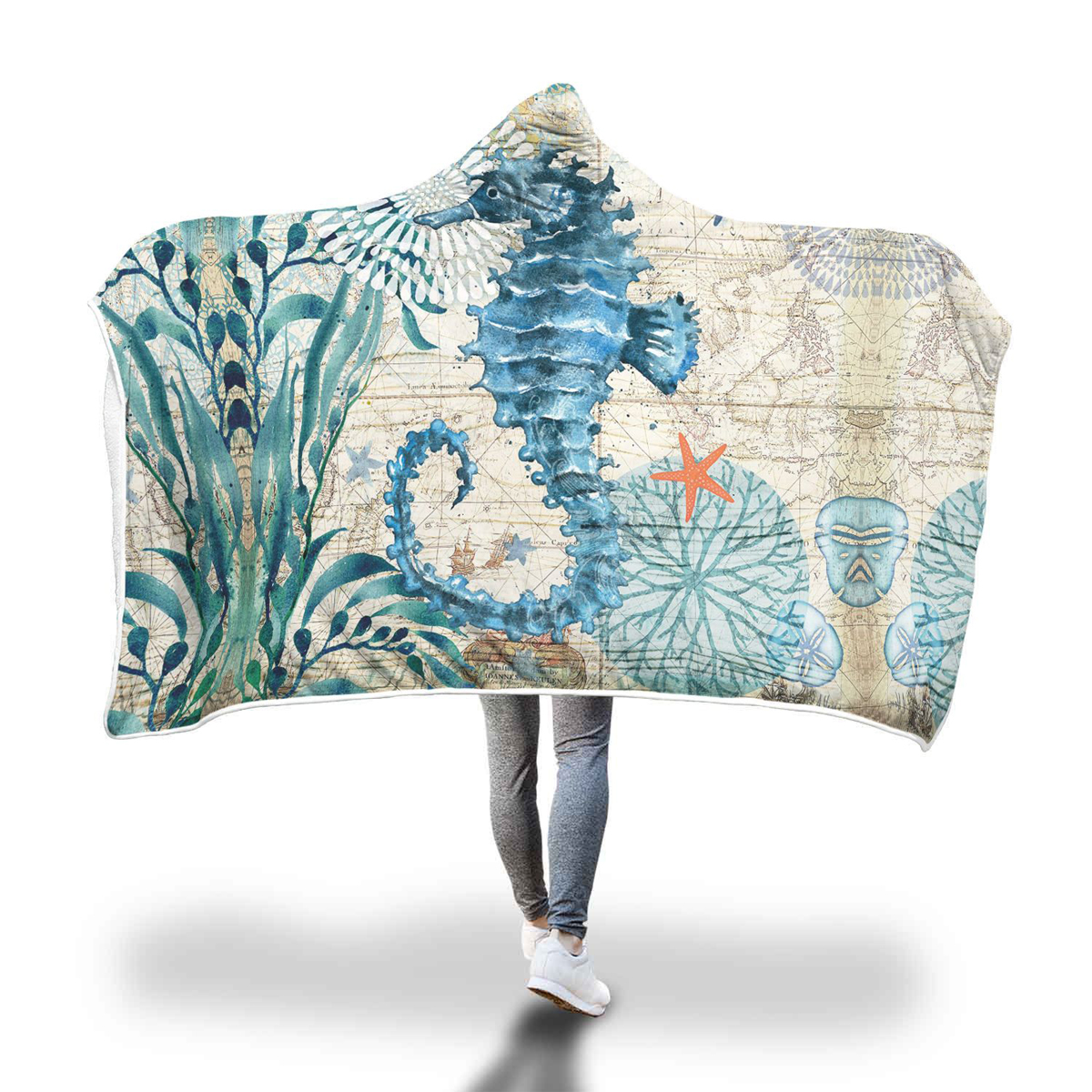 150x200cm-Kid-Adult-Hooded-Blankets-Soft-Ocean-World-Wearable-Throw-Blankets-Cloak-1424009-4