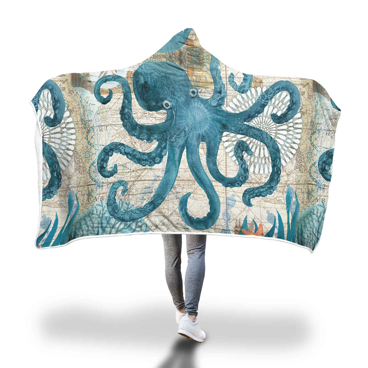 150x200cm-Kid-Adult-Hooded-Blankets-Soft-Ocean-World-Wearable-Throw-Blankets-Cloak-1424009-5