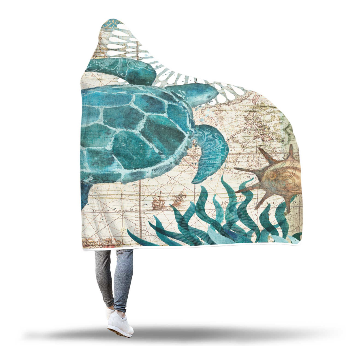 150x200cm-Kid-Adult-Hooded-Blankets-Soft-Ocean-World-Wearable-Throw-Blankets-Cloak-1424009-8