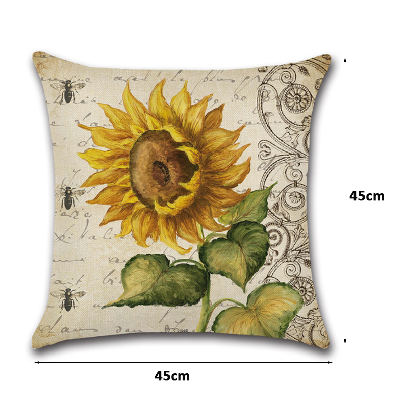 18-X-18-Inches-Sunflower-Throw-Pillow-Case-Green-Cushion-Cover-Cotton-Linen-Decorative-Pillows-Cover-1864586-9