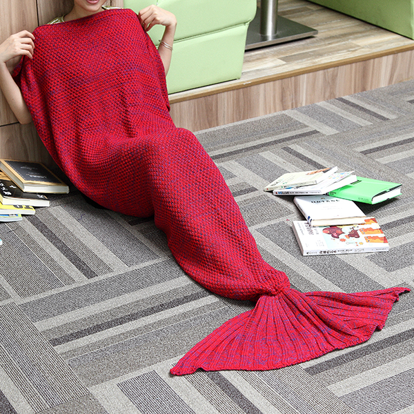 180x90CM-Yarn-Knitting-Mermaid-Tail-Blanket-Cashmese-like-Warm-Super-Soft-Sleep-Bag-Bed-Mat-1094801-6