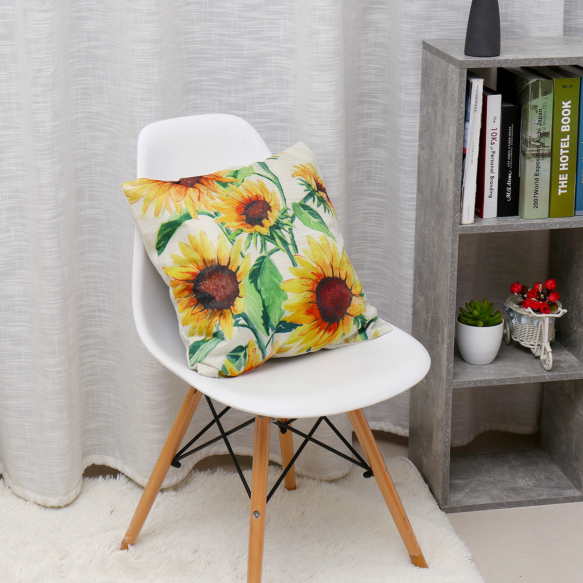 18x18inch-Square-Linen-Sunflowers-Cushion-Pillow-Case-Protective-Cover-1829530-3