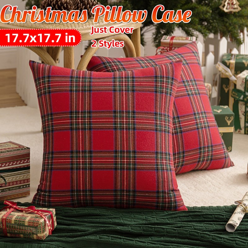 1PC-Square-Pillow-Case-Christmas-Scottish-Plaid-Throw-Waist-Cushion-Cover-18quot-1753541-1