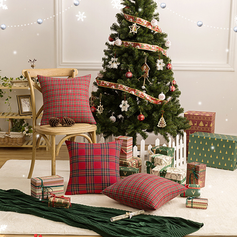 1PC-Square-Pillow-Case-Christmas-Scottish-Plaid-Throw-Waist-Cushion-Cover-18quot-1753541-2