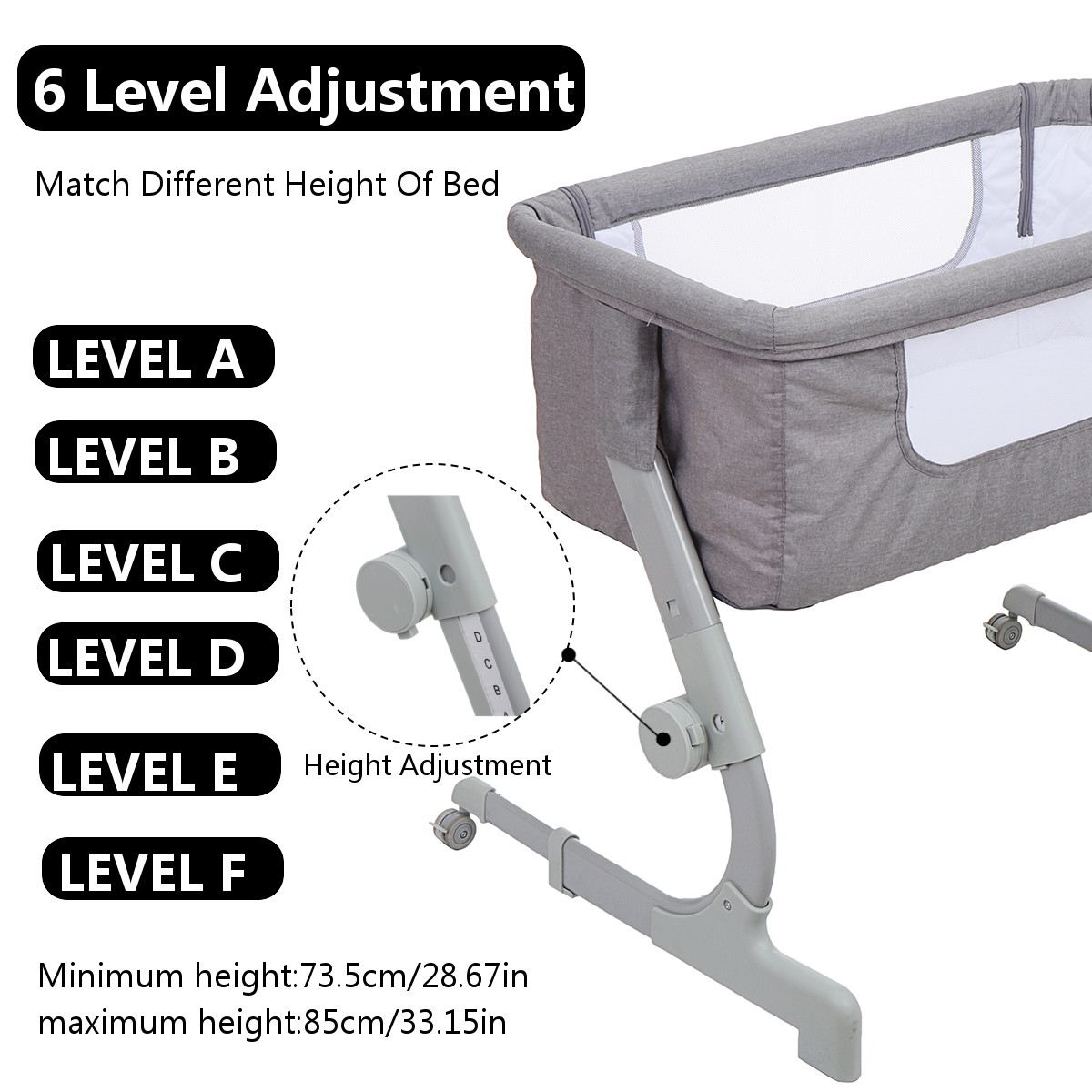 2-in-1-Portable-Sideway-Baby-Crib-Height-Adjustment-Infans-Stitching-Bed-Removable-Bed-1942872-4