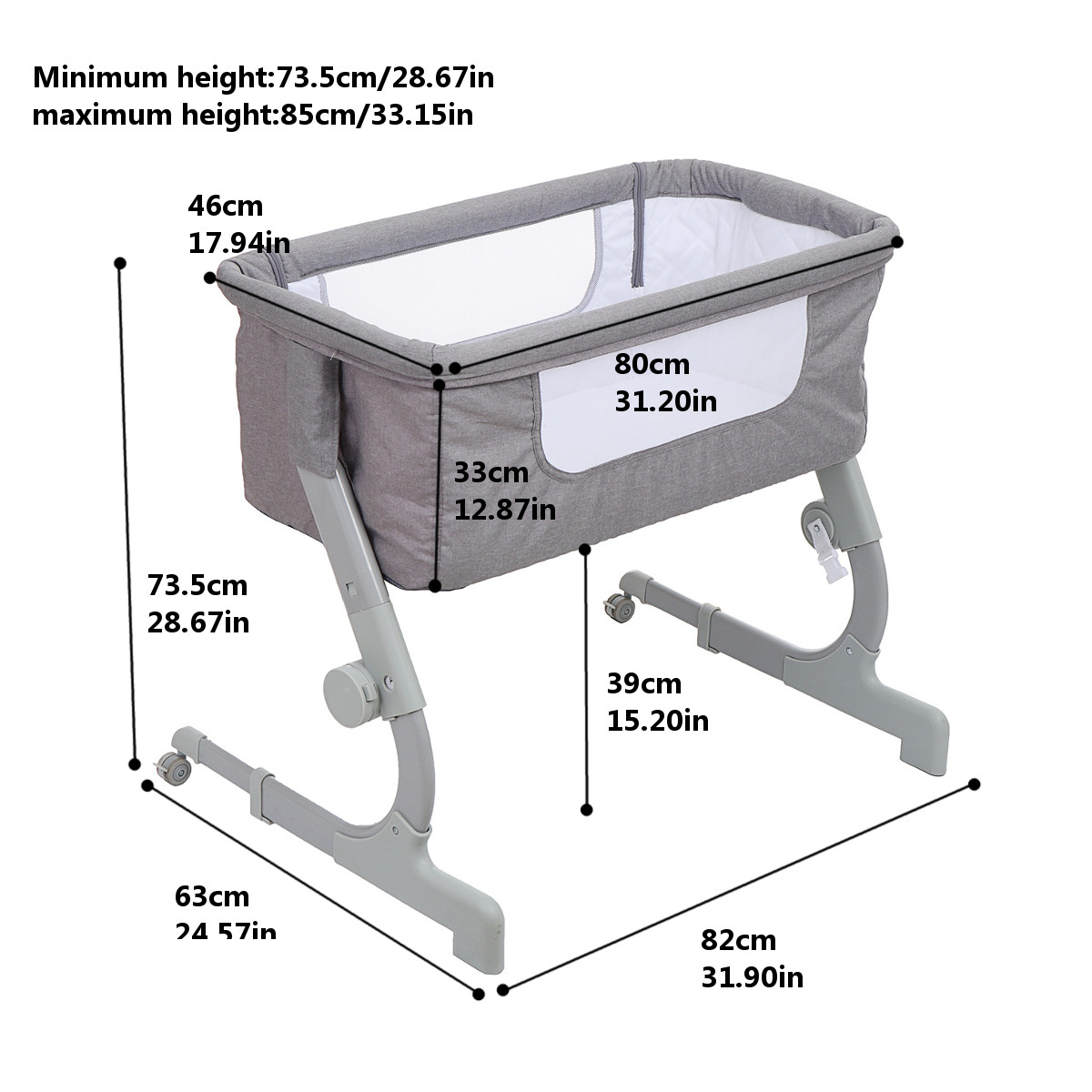 2-in-1-Portable-Sideway-Baby-Crib-Height-Adjustment-Infans-Stitching-Bed-Removable-Bed-1942872-9