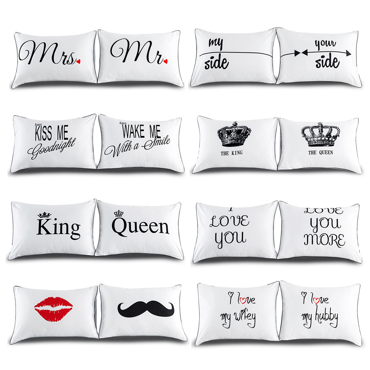 2PCS-White-Cotton-Home-Hotel-Decor-Standard-Pillow-Case-Bed-Throw-Cushion-Cover-1258866-1