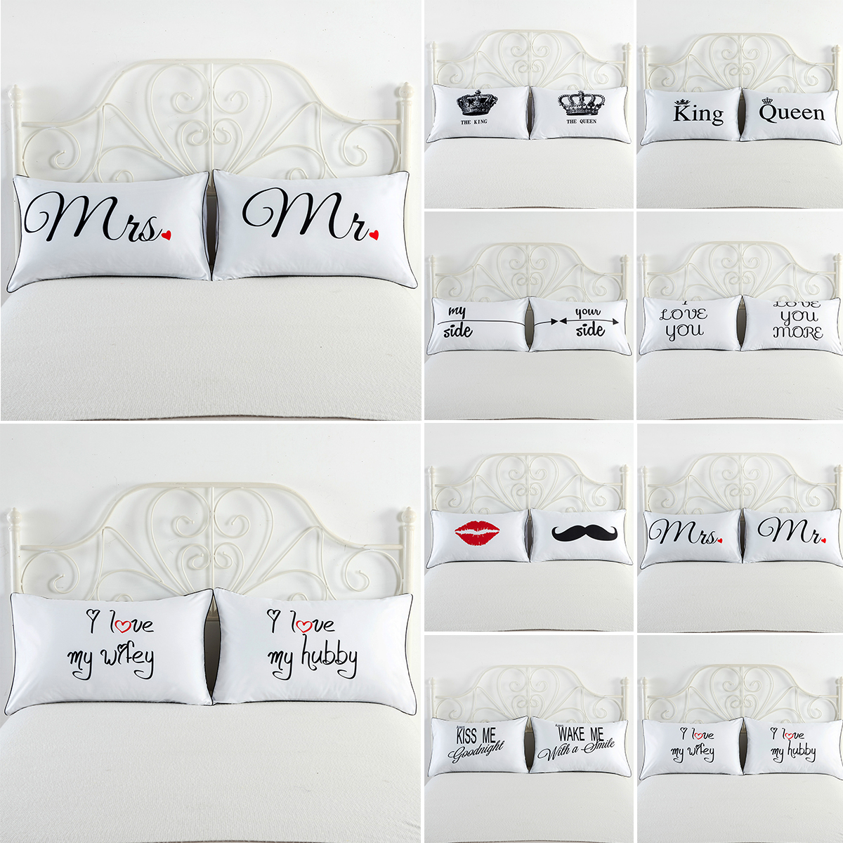 2PCS-White-Cotton-Home-Hotel-Decor-Standard-Pillow-Case-Bed-Throw-Cushion-Cover-1258866-2