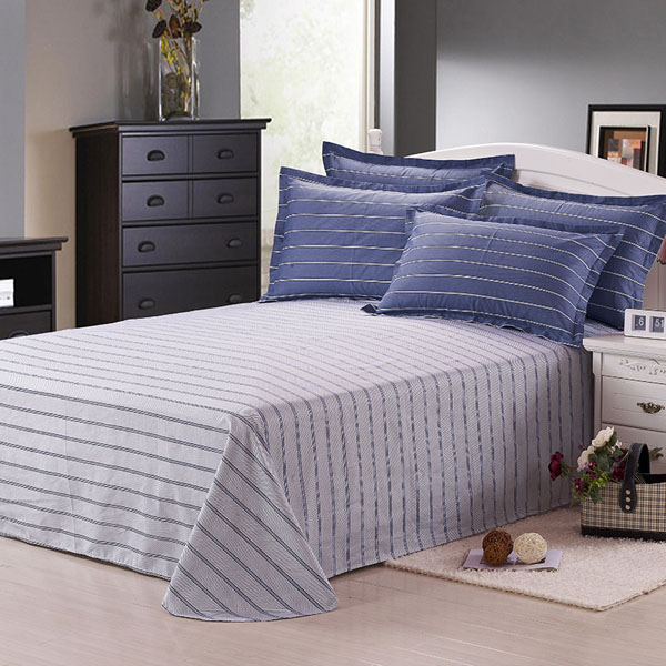 3-Or-4pcs-Dark-Blue-Pure-Cotton-Taffeta-Stripe-Printed-Bedding-Sets-980900-4