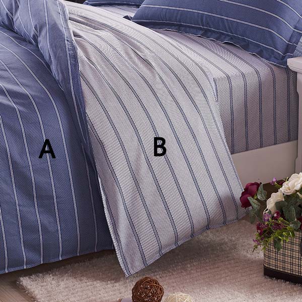 3-Or-4pcs-Dark-Blue-Pure-Cotton-Taffeta-Stripe-Printed-Bedding-Sets-980900-5