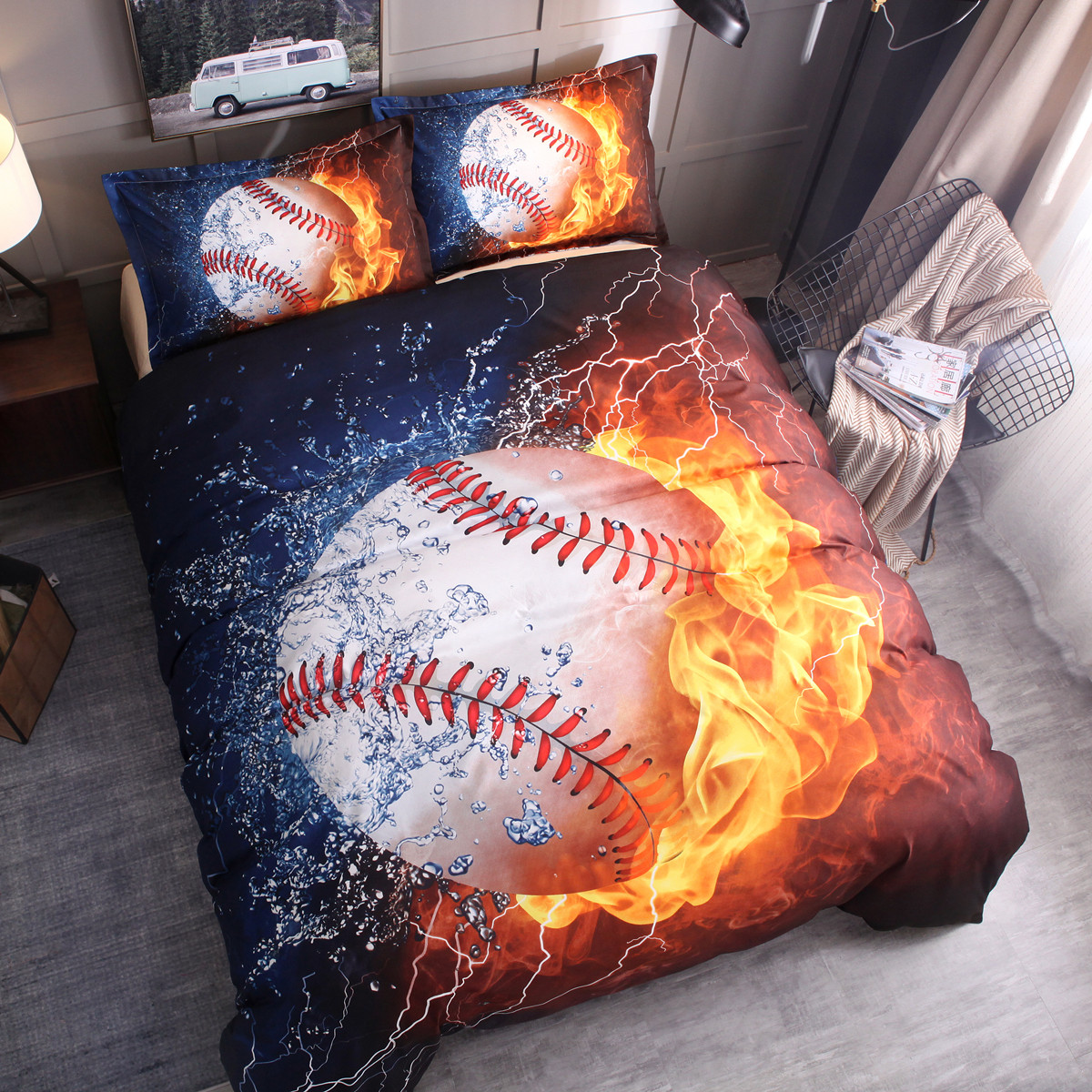 3PCS-Bedding-Sets-Bedclothes-Baseball-Print--Quilt-Duvet-Cover-Pillowcase-Decor-1396757-3