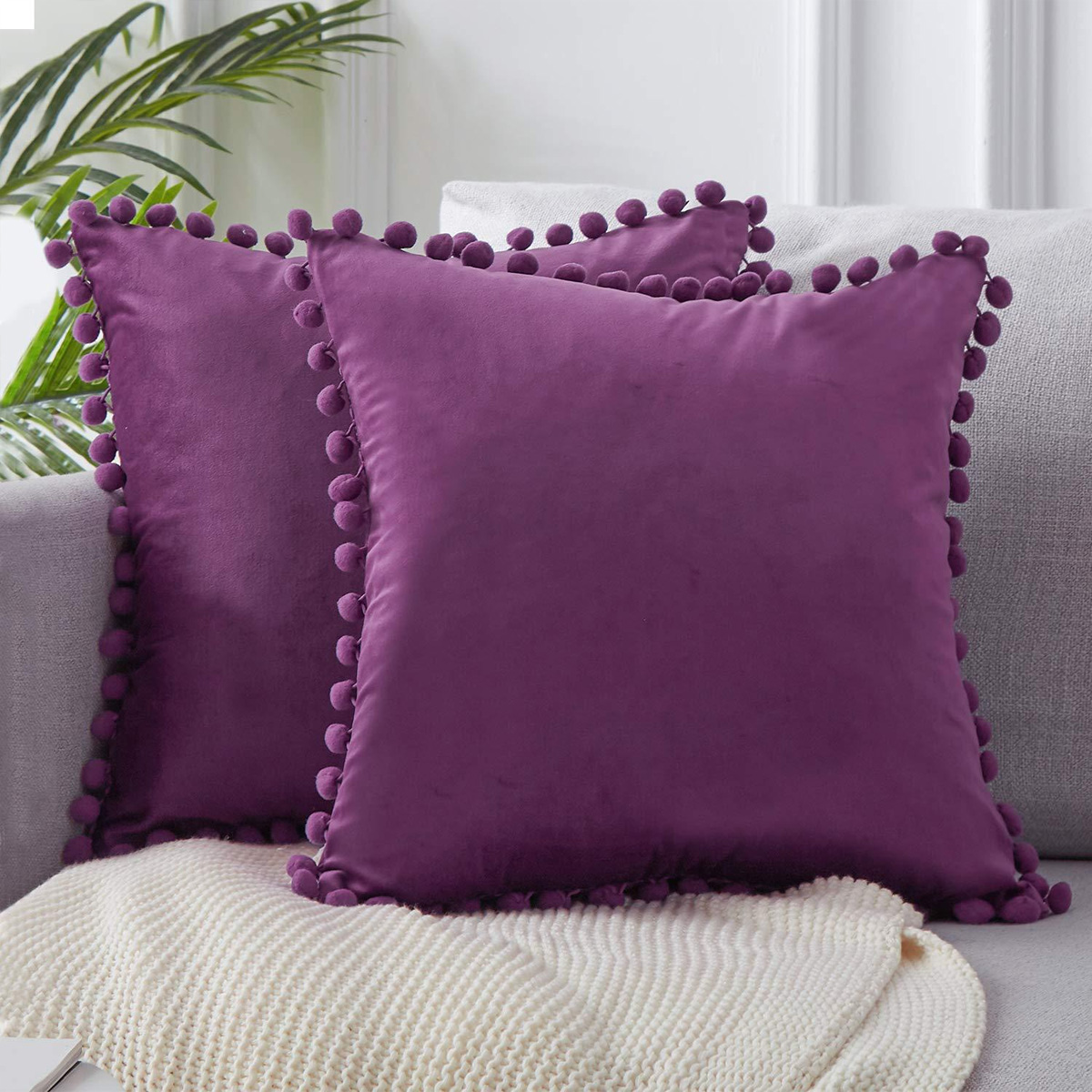 4545cm-Soft-Velvet-Pillow-Covers-Cute-Pom-Poms-Throw-Pillow-Covers-Square-Cushion-Case-for-Sofa-Couc-1779027-11