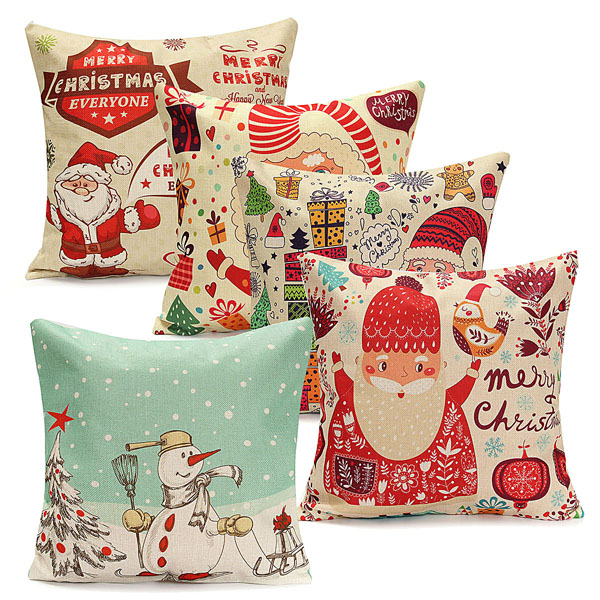 45X45cm-Christmas-Santa-Claus-Snowmen-Gift-Fashion-Cotton-Linen-Pillow-Case-Home-Decor-1097921-3