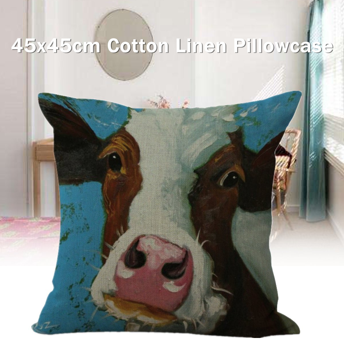45x45cm-Vintage-Cow-Head-Print-Cotton-And-Linen-Sofa-Soft-Cushion-Bed-Decoration-Pillow-Case-1809082-2