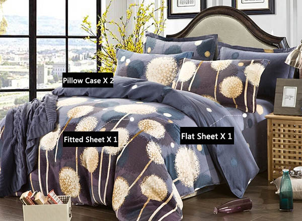 4pcs-Pure-Cotton-Sanding-Dandelion-Printed-Thicken-Bedding-Sets-Duvet-Cover-980894-12
