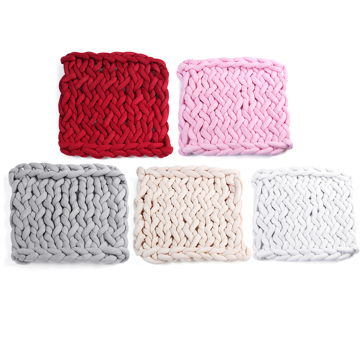 50-x-50cm-Handmade-Knitted-Blanket-Cotton-Soft-Washable-Lint-free-Throw-Multicolored-Thick-Thread-Bl-1637005-4