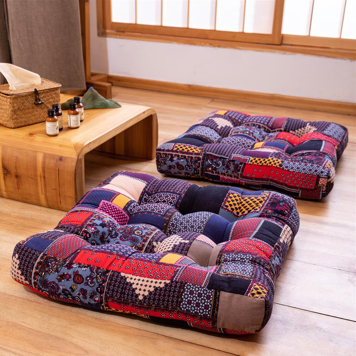 55x55x10cm-Square-Tatami-Cushion-Cotton-Linen-Floor-Pillow-Chair-Seat-Pad-Mat-1842990-7