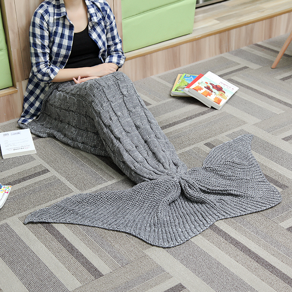 60x160cm-3-Color-Yarn-Knitting-Mermaid-Tail-Blanket-Warm-Super-Soft-Bed-Mat-Sleep-Bag-Birthday-Gift-1095734-3
