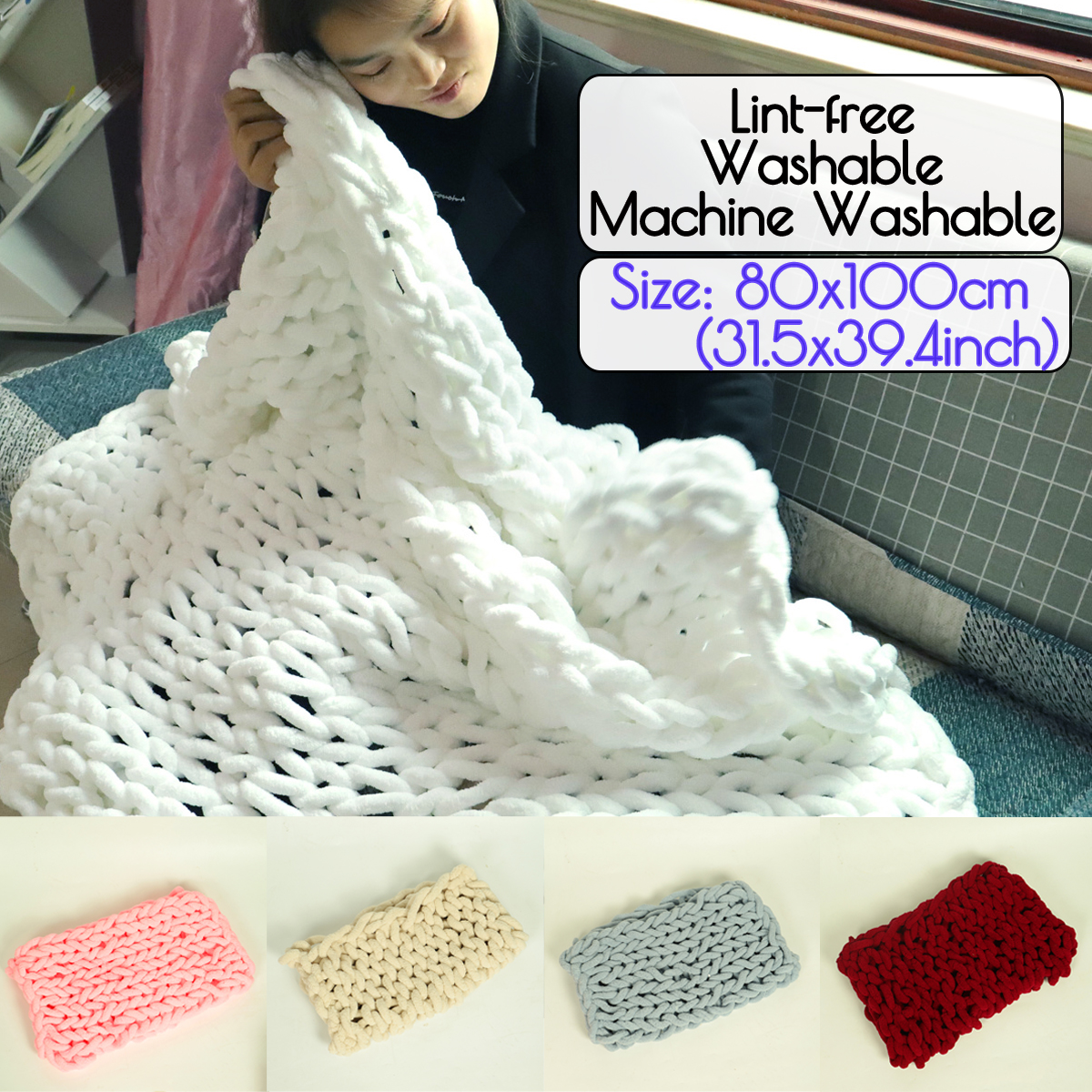 80-x-100cm-Handmade-Knitted-Blanket-Cotton-Soft-Washable-Lint-free-Throw-Blankets-1596656-2