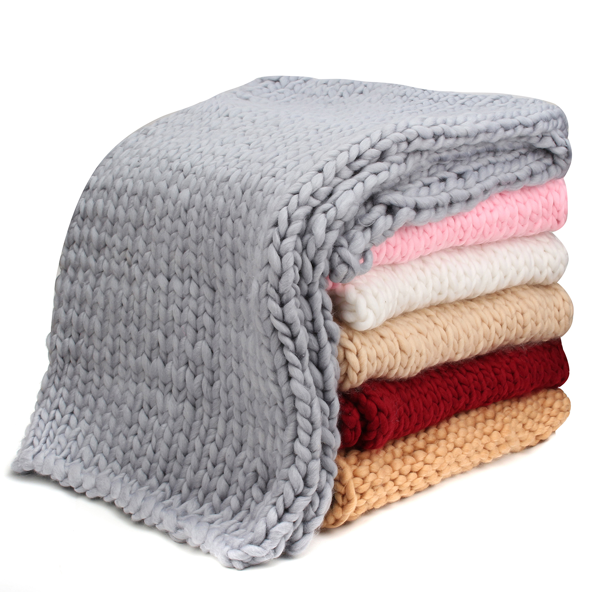 80x100CM-Handmade-Polyester-Fiber-Knitted-Blanket-Pure-Air-Conditioning-Bulky-Knitting-Throw-Blanket-1800712-7