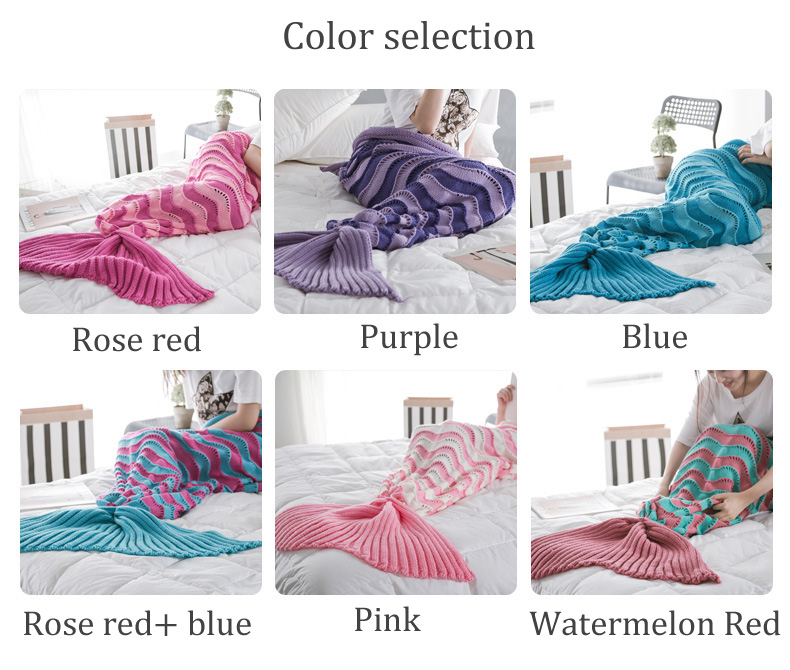 95x195CM-Yarn-Knitting-Mermaid-Tail-Blanket-Wave-Stripe-Warm-Super-Soft-Sleep-Bag-Bed-Mat-1094802-1