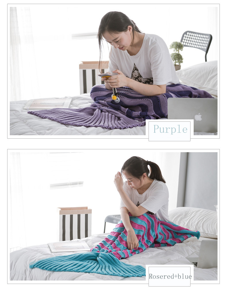 95x195CM-Yarn-Knitting-Mermaid-Tail-Blanket-Wave-Stripe-Warm-Super-Soft-Sleep-Bag-Bed-Mat-1094802-2
