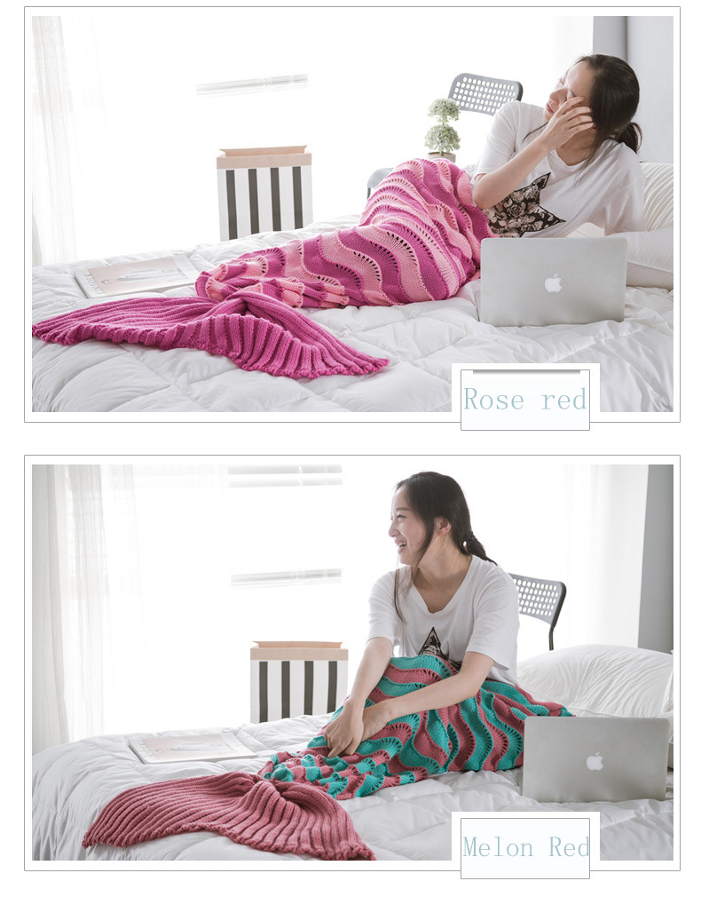 95x195CM-Yarn-Knitting-Mermaid-Tail-Blanket-Wave-Stripe-Warm-Super-Soft-Sleep-Bag-Bed-Mat-1094802-4