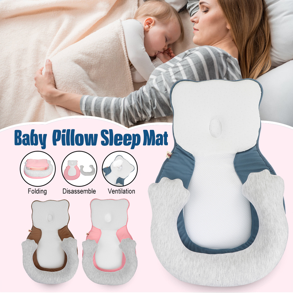 Baby-Infant-Newborn-Folding-Breathable-Pillow-Sleep-Mat-U-Style-Prevent-Deviated-Head-Positioner-1795005-2