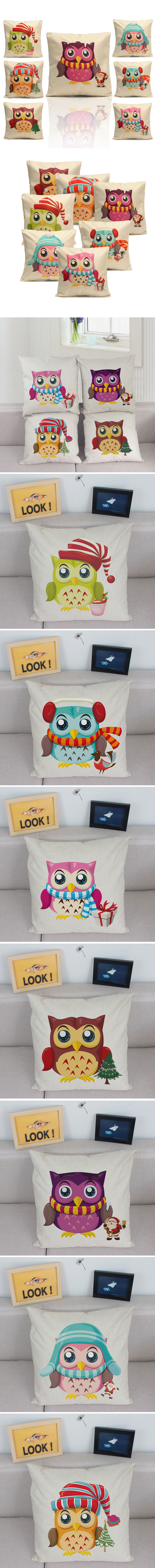 Christmas-Cute-Owl-Series-Throw-Pillow-Case-Square-Cushion-Cover-Home-Sofa-Decoration-1018916-1