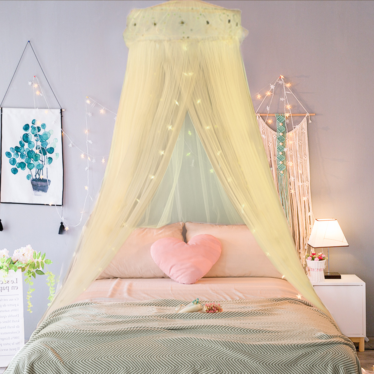 Elegant-Lace-Bed-Mosquito-Netting-Mesh-Canopy-Princess-Round-Dome-Bedding-Net-1305007-5