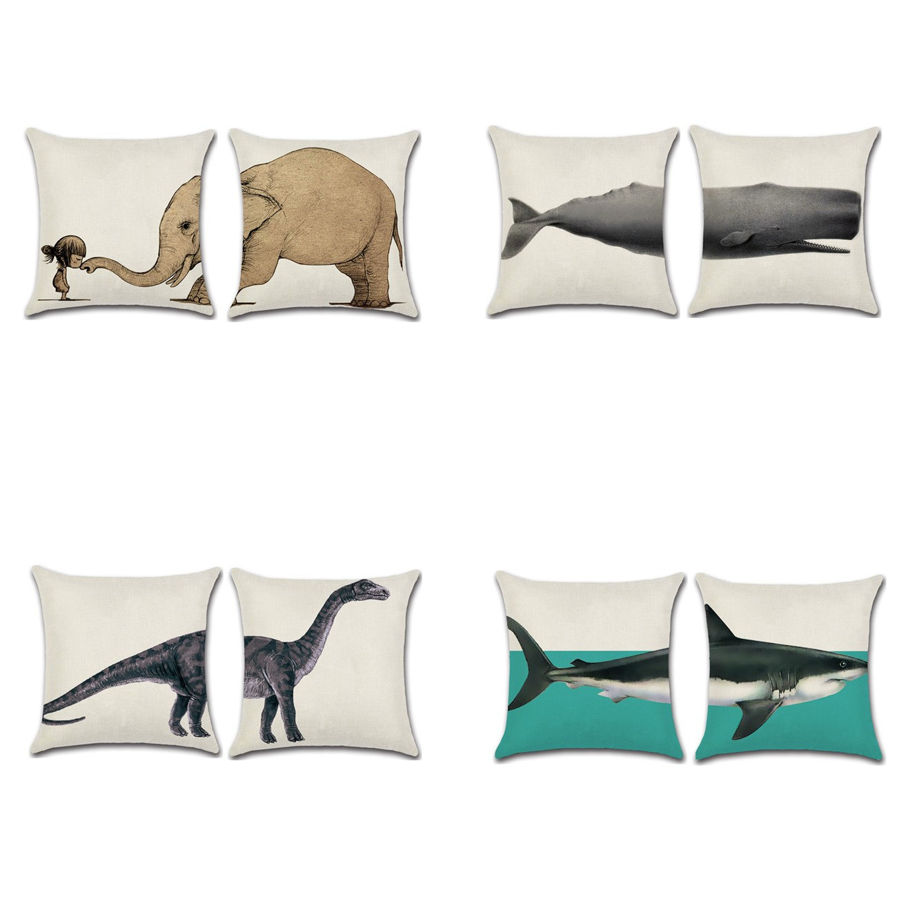 Elephant-Shark-Whale-Dinosaur-Cushion-Cover-Cotton-Linen-Pillow-Case-Throw-Wedding-Decor-Pillowcase-1367063-1
