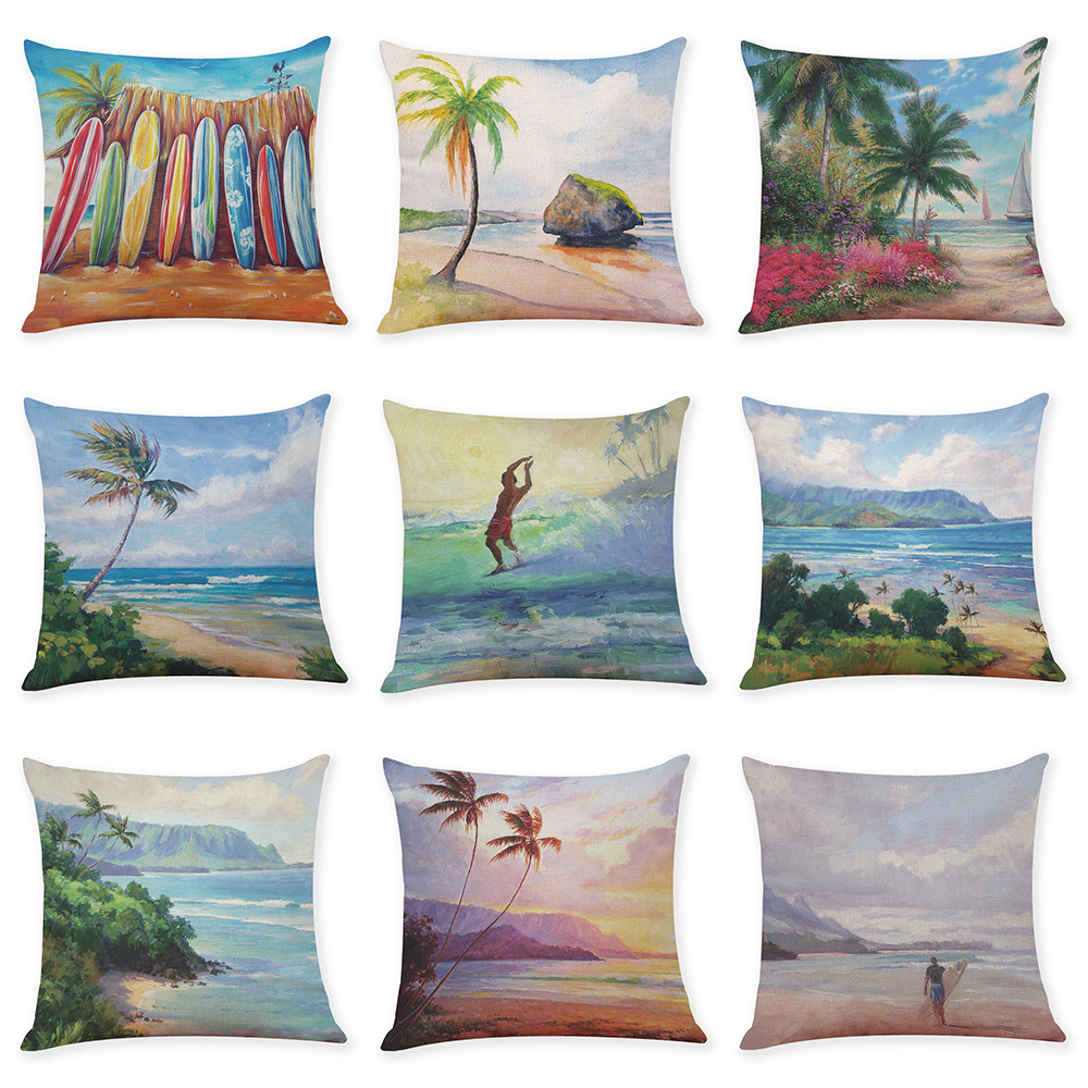 Honana-45x45cm-Home-Decoration-Colorful-Beach-Patterns-Cotton-Linen-Pillow-Case-Sofa-Cushion-Cover-1324140-1