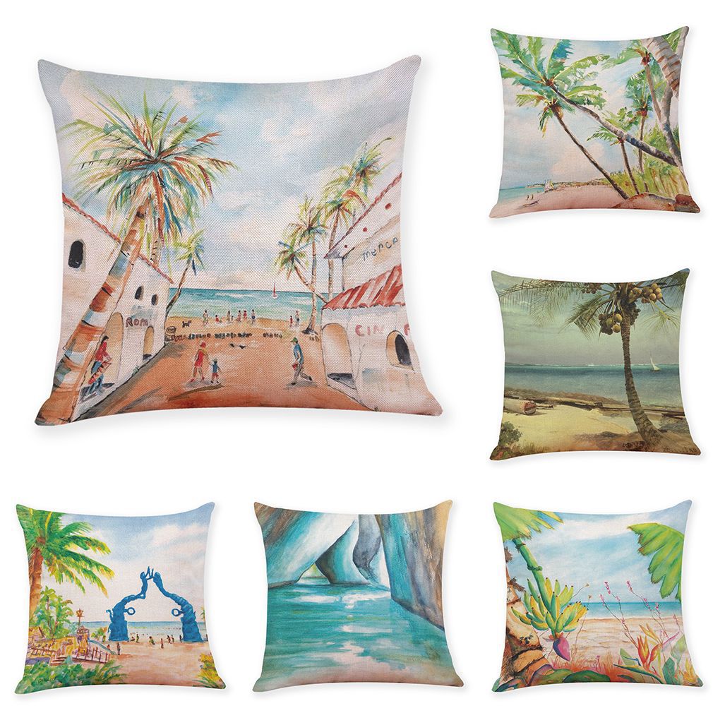 Honana-45x45cm-Home-Decoration-Colorful-Beach-Patterns-Cotton-Linen-Pillow-Case-Sofa-Cushion-Cover-1324140-2