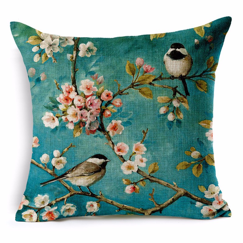 Honana-45x45cm-Home-Decoration-Colorful-Flowers-and-Birds-3D-Printed-Cotton-Linen-Pillow-Case-1290902-3