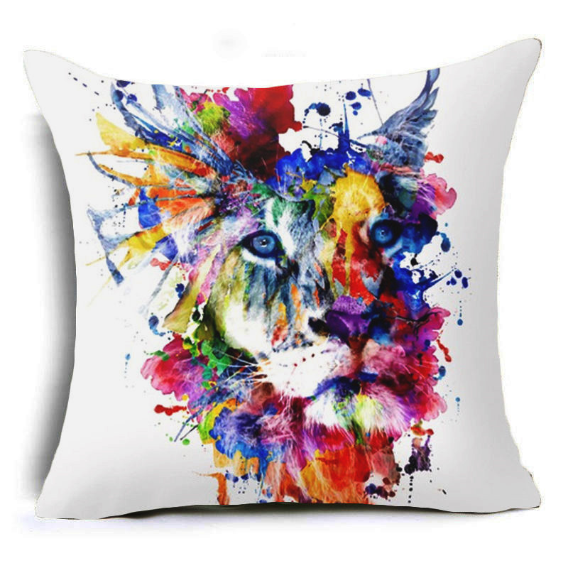 Honana-45x45cm-Home-Decoration-Colorful-Oil-Painting-Animals-and-Skull-6-Optional-Patterns-Cotton-Li-1292780-2
