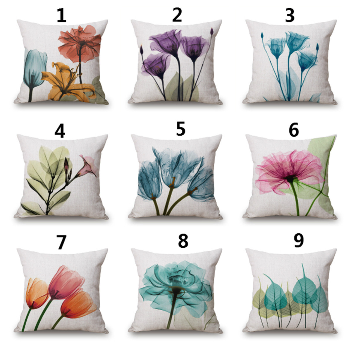 Ink-Painting-Flowers-Cotton-Linen-Pillow-Case-Tulips-Sofa-Cushion-Cover-45x45cm-1161674-3