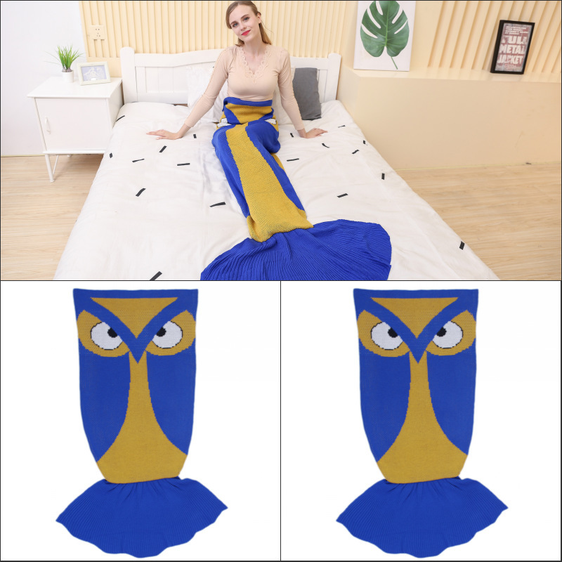 Knitted-Owl-Mermaid-Tail-Blankets-Sleeping-Bag-Fleece-Cartoon-Bedding-Shark-Mermaid-Tail-Blanket-1268166-1