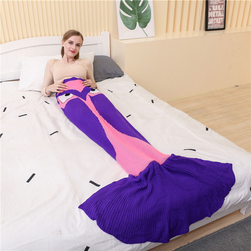 Knitted-Owl-Mermaid-Tail-Blankets-Sleeping-Bag-Fleece-Cartoon-Bedding-Shark-Mermaid-Tail-Blanket-1268166-5