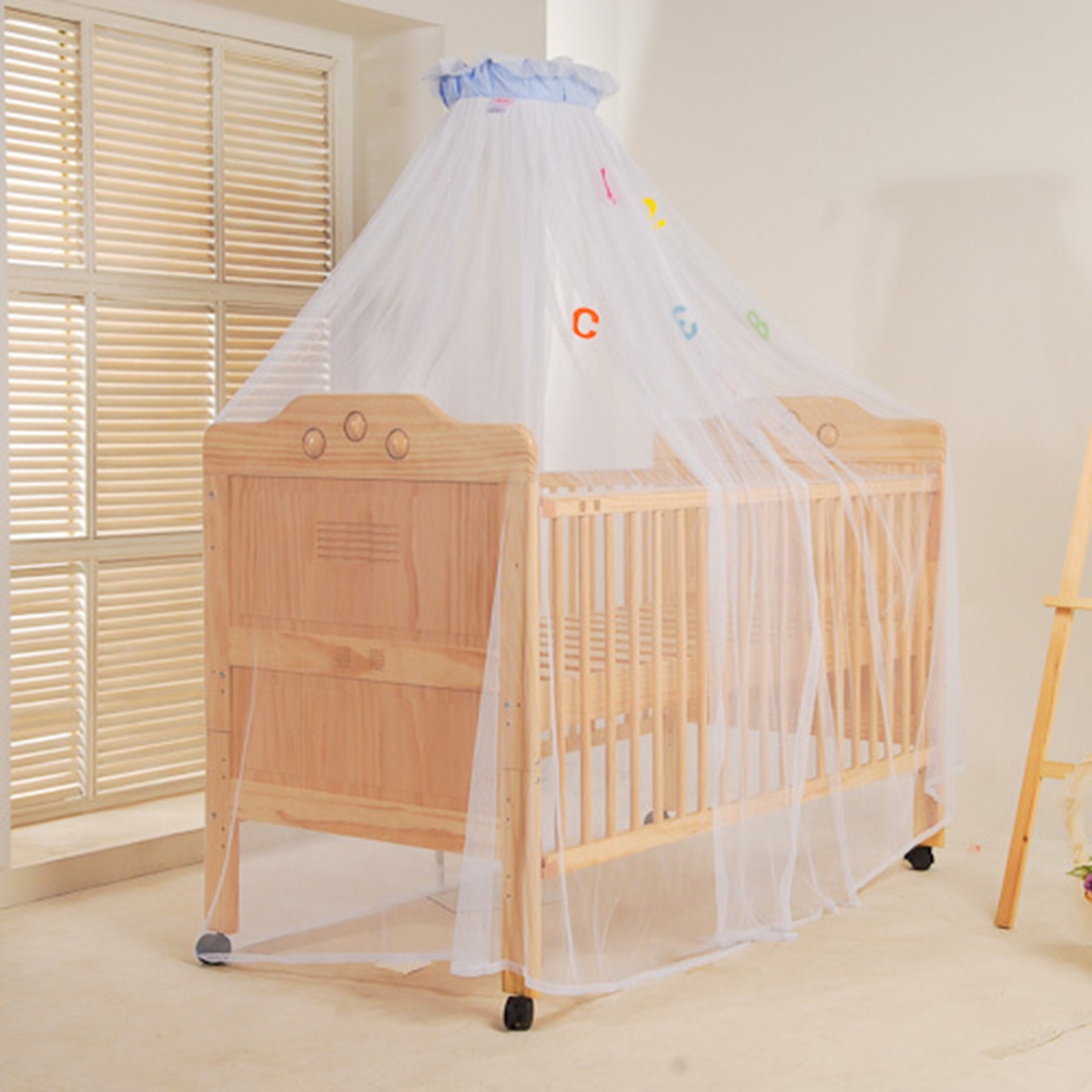 Mosquito-Net-Children-Bed-Curtain-Dome-Cot-Netting-Drape-Stand-Insect-Protection-1818006-2
