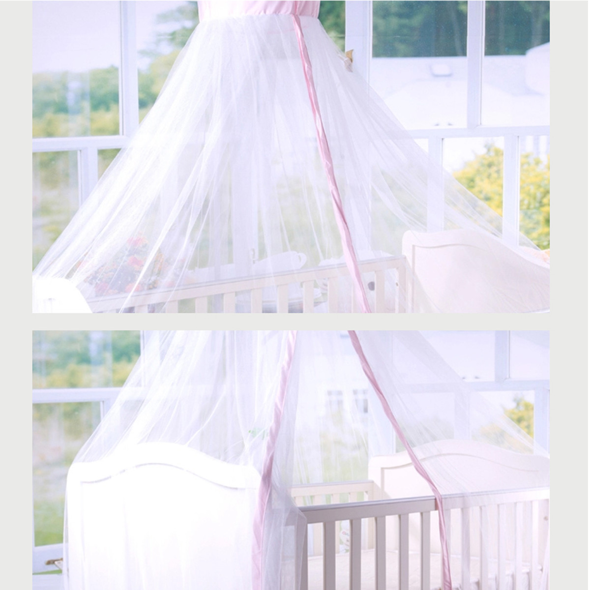Mosquito-Net-Children-Bed-Curtain-Dome-Cot-Netting-Drape-Stand-Insect-Protection-1818006-3
