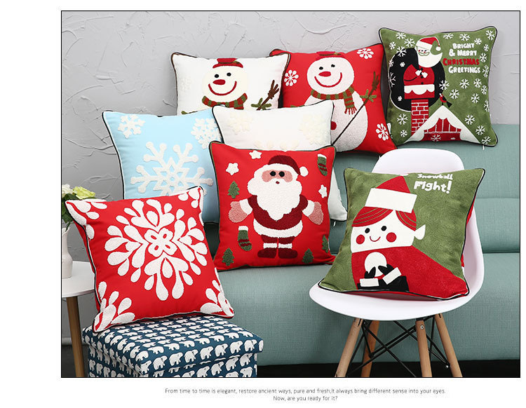 New-Christmas-Pure-Cotton-Embroidering-Pillow-Cases-Santa-Snowflake-Cushion-Cover-1214423-3