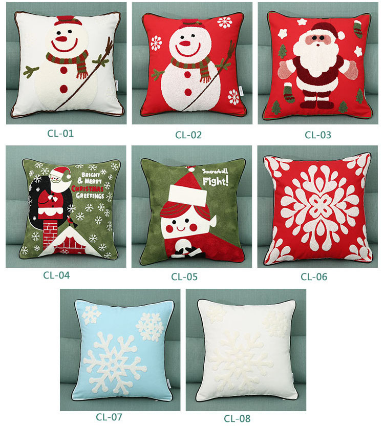 New-Christmas-Pure-Cotton-Embroidering-Pillow-Cases-Santa-Snowflake-Cushion-Cover-1214423-4