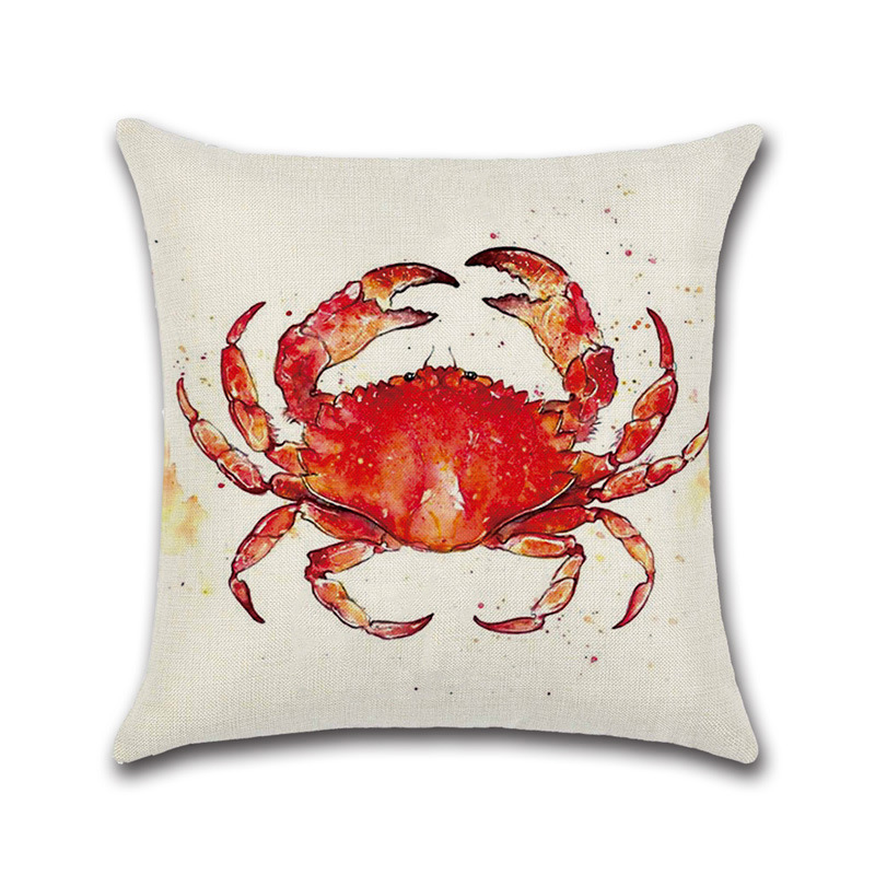 Sea-Turtle-Crab-Whale-Cotton-Linen-Cushion-Cover-Cartoon-Color-Water-Printed-Square-Pillow-Case-1376476-3